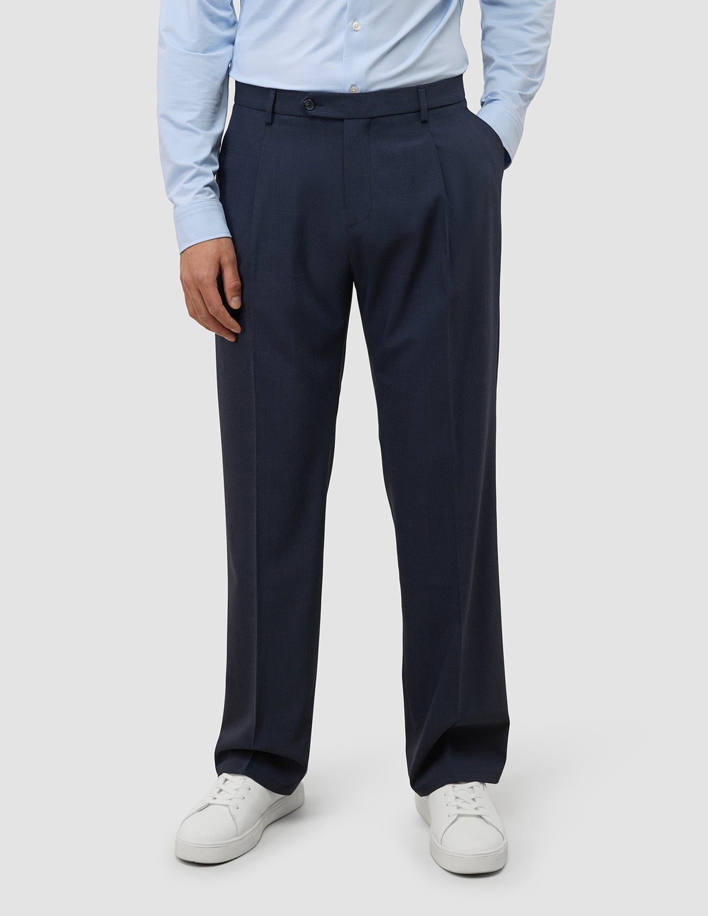 Tech Wool Suit Pants Relaxed Fit Navy